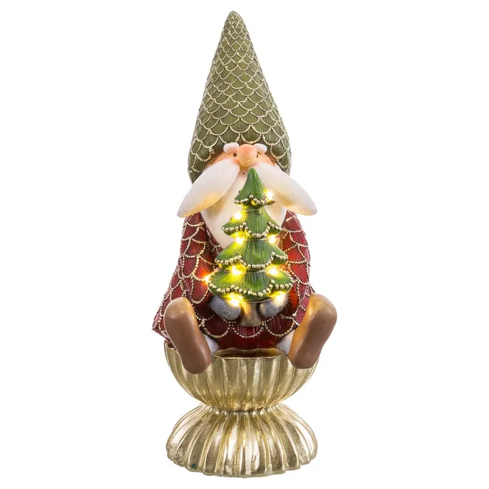 Moș Noel cu brad luminos rășină Crăciun|Decoruri festive elegante [1]