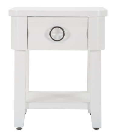 Noptiera alba Shine, lemn brad, MDF [2]