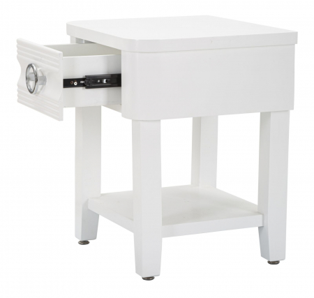 Noptiera alba Shine, lemn brad, MDF [6]