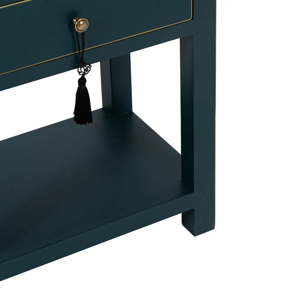 Noptiera eleganta albastru-verzui cu 2 sertare | Mobilier oriental [7]