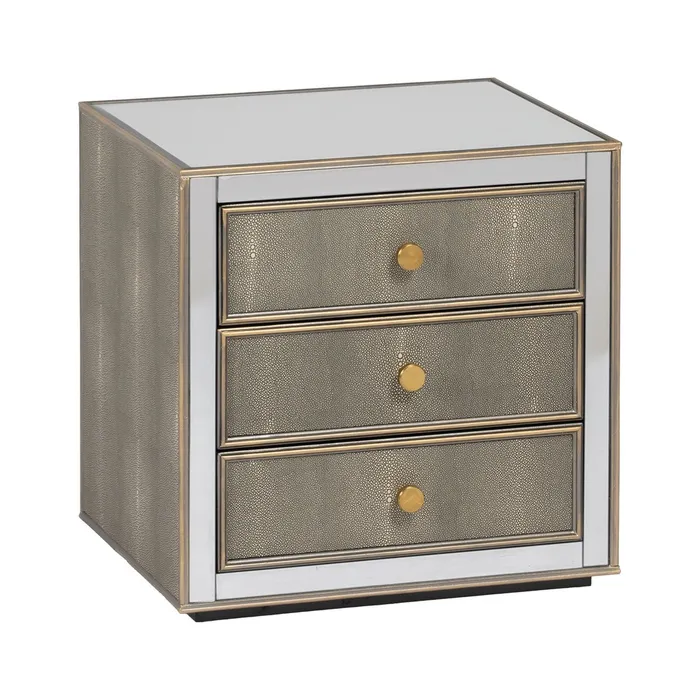 Noptiere - noptiera cu sertare aurii dormitor modern CreativDeco
