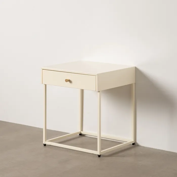 Noptiere - Masuta oțel crem moderna|Mobilier decor modern