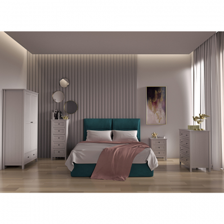 Noptiera 3 sertare gri deschis French [3]