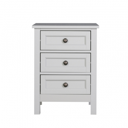 Noptiera 3 sertare gri deschis French [4]