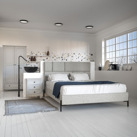 Noptiera 3 sertare gri deschis French [1]