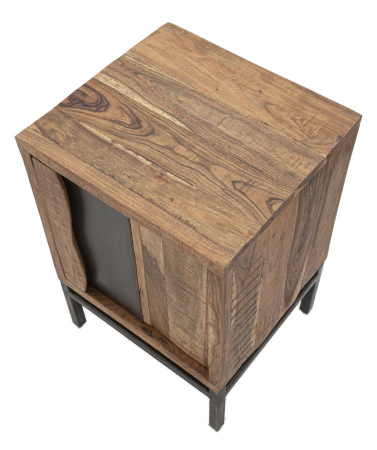 Noptiera stil industrial vintage lemn metal CreativDeco [3]