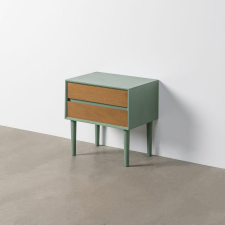 Noptiere - Noptieră din MDF verde cu două sertare