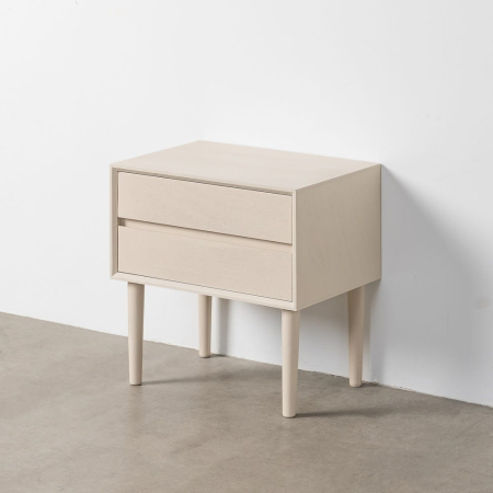 Noptiere - Noptieră din MDF crem cu două sertare