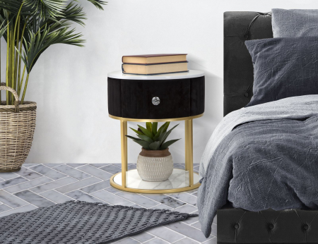 Noptiera Montpellier, negru auriu - creativdeco.ro [1]
