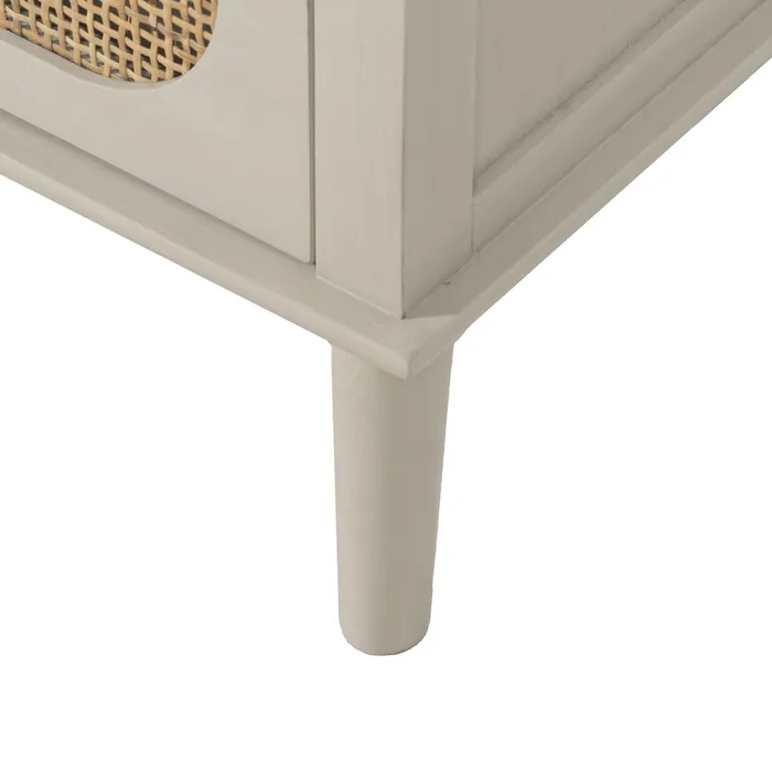 Noptiera alba MDF si ratan|Mobilier organizare elegant [9]