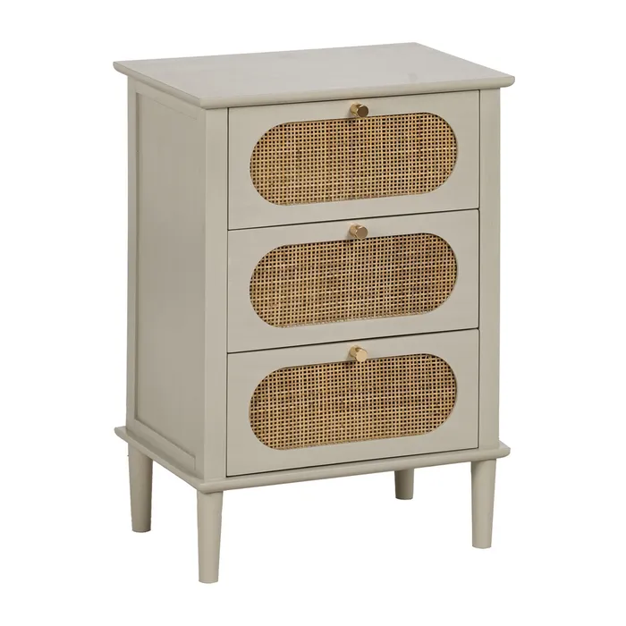 Noptiera alba MDF si ratan|Mobilier organizare elegant [1]