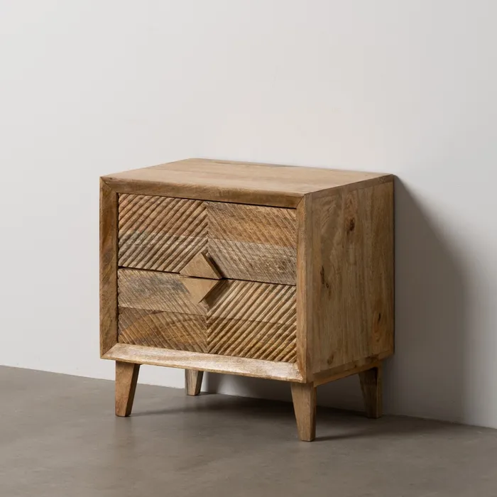 Noptiere - Noptieră lemn mango cu sertare | Noptiere dormitor