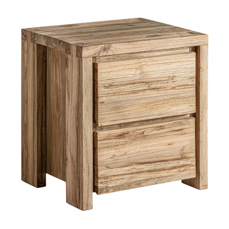 Noptiera coloniala lemn tec reciclat|Noptiere elegante [1]