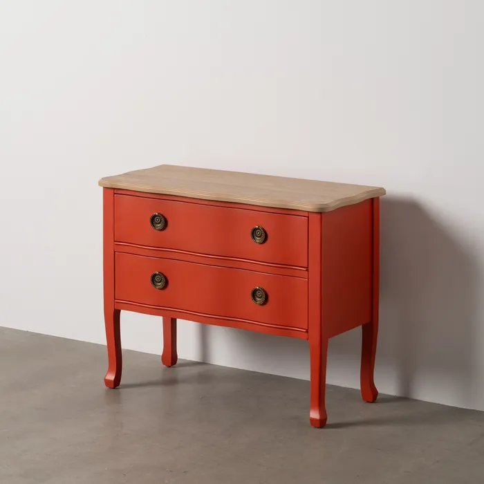 Noptiere - Noptiera lemn teracotă moderna|Mobilier vibrant dormitor