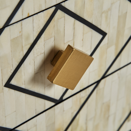 Noptiera Art Deco MDF negru alb auriu|Noptiere luxoase [3]