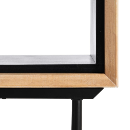 Noptieră din lemn natur cu sertar și nișă picioare metalice negre – imagine principală [7]