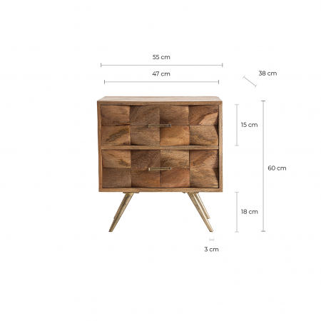 Noptiera contemporana metal mango|Noptiere elegante moderne [5]