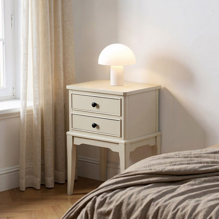 Noptiere - Noptieră alba din MDF și lemn de pin cu sertare 40.5 x 38 x 56 cm