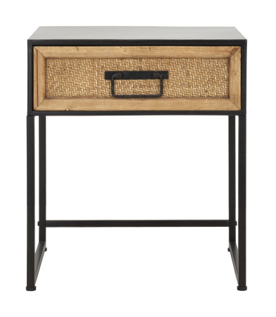 Noptiera metalica neagra cu sertar rustic Hanoi [2]