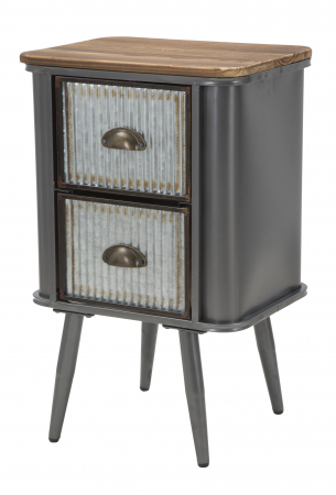 Noptiera Illinois, fier/lemn brad, gri inchis [4]