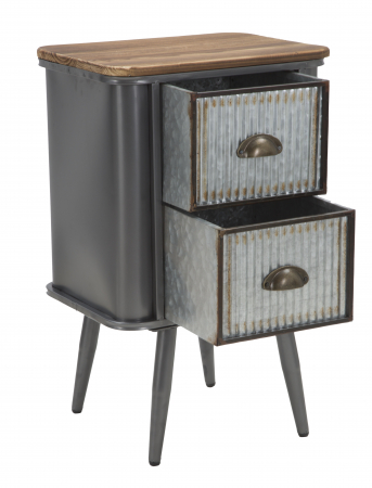 Noptiera Illinois, fier/lemn brad, gri inchis [3]