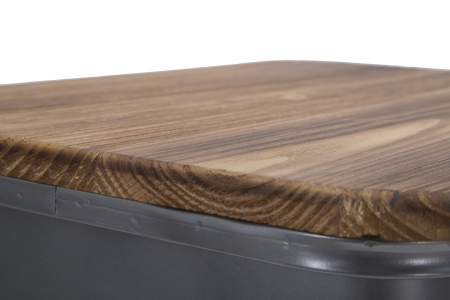 Noptiera Illinois, fier/lemn brad, gri inchis [8]