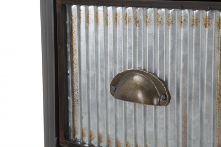 Noptiera Illinois, fier/lemn brad, gri inchis [6]