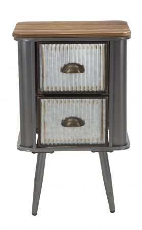 Noptiera Illinois, fier/lemn brad, gri inchis [2]