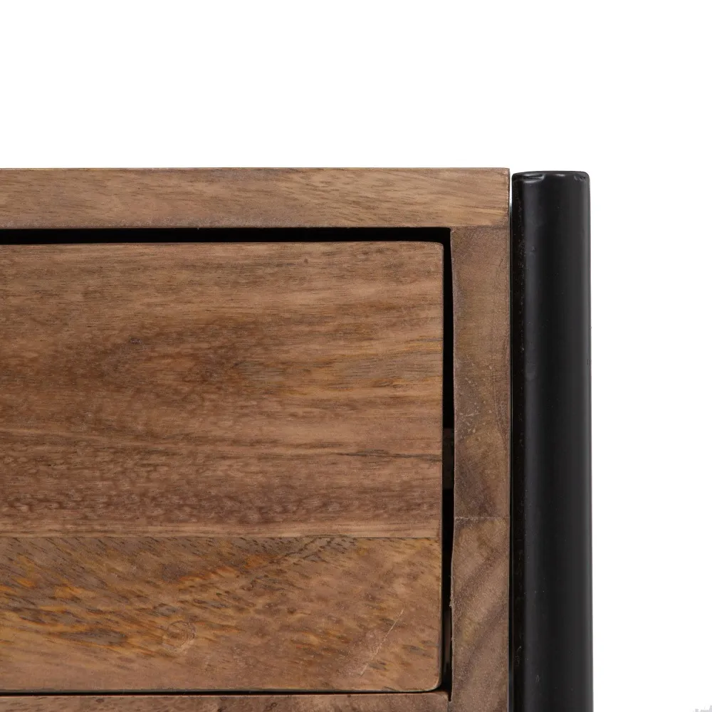 Noptiera Industrial Lemn Mango Metal, Maro Negru - creativdeco.ro [7]