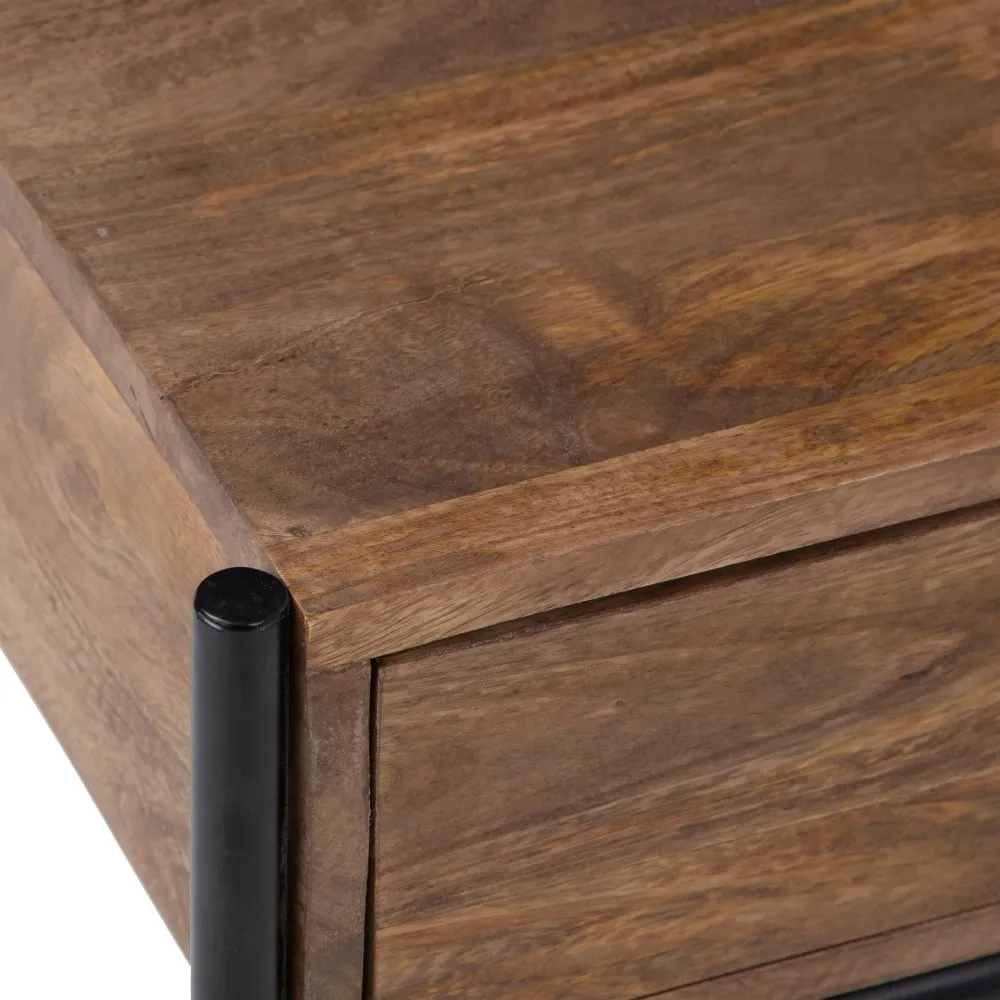 Noptiera Industrial Lemn Mango Metal, Maro Negru - creativdeco.ro [4]