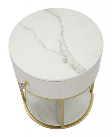 Noptiera Montpellier, metal catifea, bej auriu - creativdeco.ro [4]