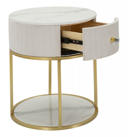 Noptiera Montpellier, metal catifea, bej auriu - creativdeco.ro [2]