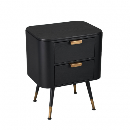 Noptiere - Noptiera Colombo negru auriu sertare elegante dormitor