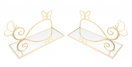 Noptiera perete Butterfly, set 2 buc, metal auriu, [4]