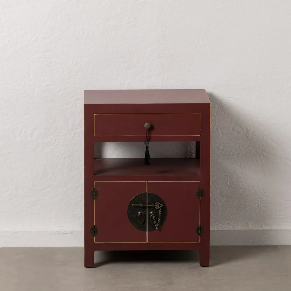 The Orient - Noptiera rosie design oriental cu sertar | Mobilier dormitor
