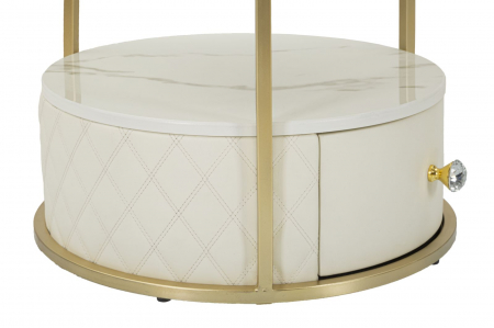 Noptiera rotunda crem | Dormitor glamour | CreativDeco [4]
