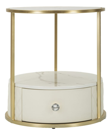Noptiera rotunda crem | Dormitor glamour | CreativDeco [2]