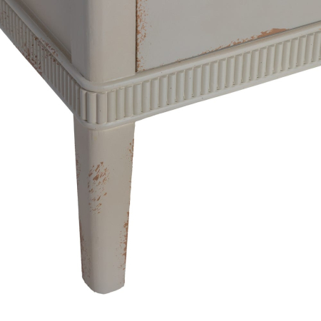 Noptieră shabby chic crem cu blat natur și 3 sertare [3]
