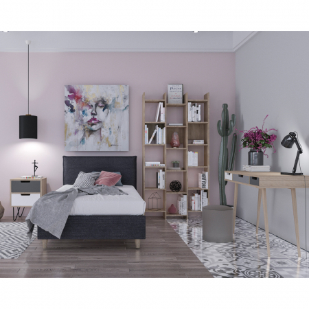 Noptiera Artic sonoma alb gri modern dormitor [1]