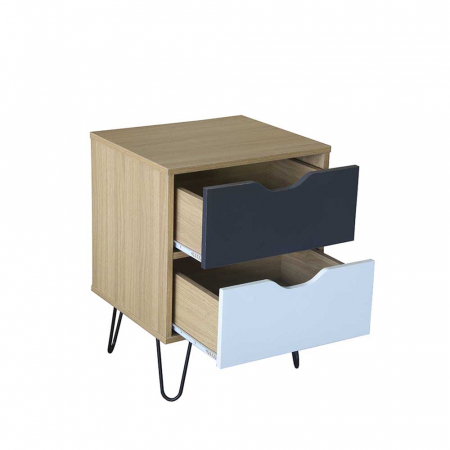Noptiera Artic sonoma alb gri modern dormitor [2]