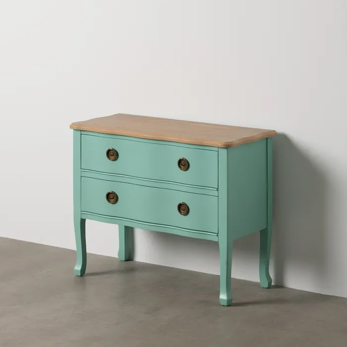 Noptiere - Masuta lemn turcoaz moderna|Mobilier decor colorat