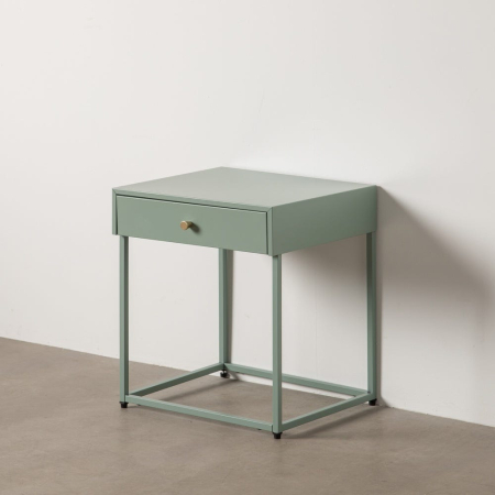 Noptiere in Stil Industrial - Masuta oțel verde moderna|Mobilier decor versatil