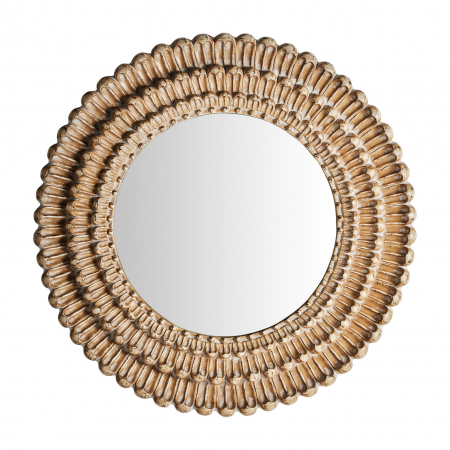 Oglinzi - Oglinda Art Deco Rotunda Aurie Decapata|Oglinzi Decorative Mari