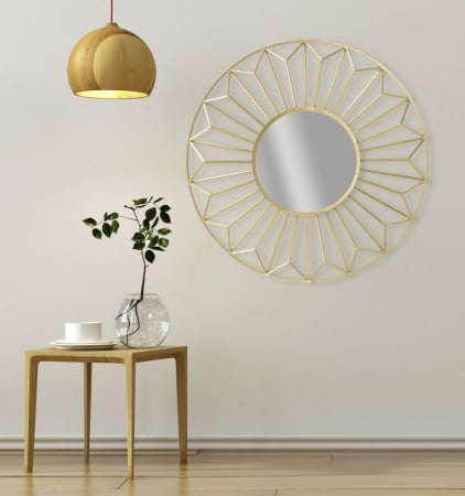 Oglinda rotunda Glam cu rama aurie - Design impresionant | CreativDeco [6]