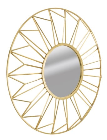 Oglinda rotunda Glam cu rama aurie - Design impresionant | CreativDeco [1]