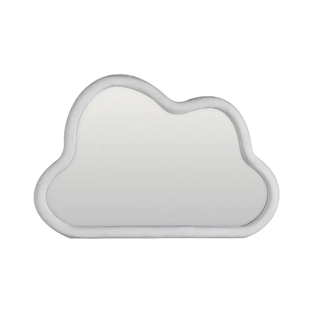 Oglinzi - Oglinda Cloud catifea Alba - CREATIVDECO.RO
