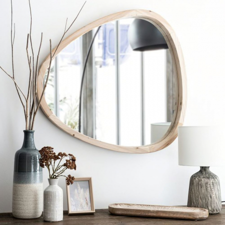 Oglinda naturala Aenaos rama lemn boho decor [1]