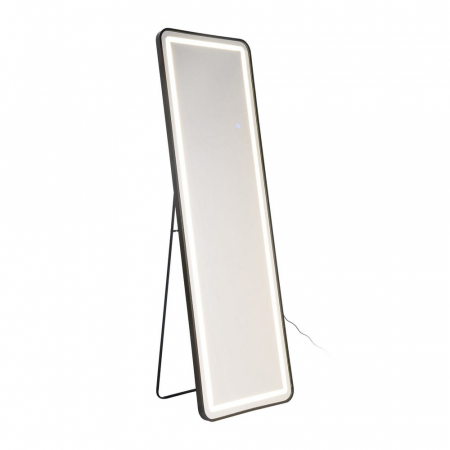 Oglindă de dressing cu lumină LED și ramă neagră din aluminiu [1]
