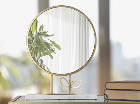 Oglinda de masa cu fluturas - Decor feminin delicat | CreativDeco [1]