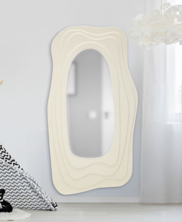 Oglinda asimetrica alba | Design modern | CreativDeco [1]